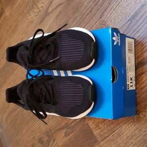Boys size 11 black Adidas Swift shoes